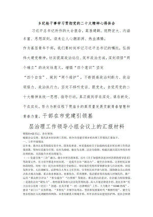 乡纪检干事学习贯彻党的二十大精神心得体会.docx