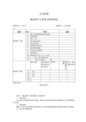 公司清算成本明细表.docx