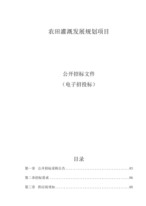 农田灌溉发展规划项目招标文件.docx