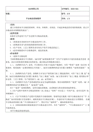 不合格品控制程序QES.docx