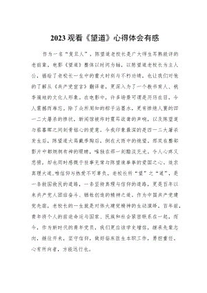 2023观看《望道》心得体会有感范文.docx