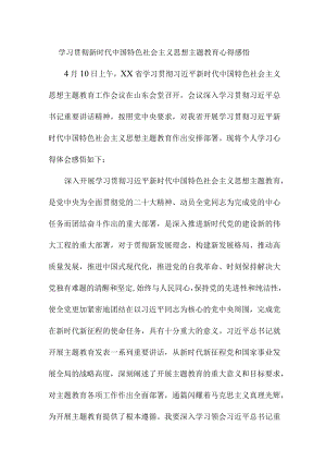 乡镇街道社区党员干部学习贯彻新时代中国特色社会主义思想主题教育心得体会 （汇编6份）.docx