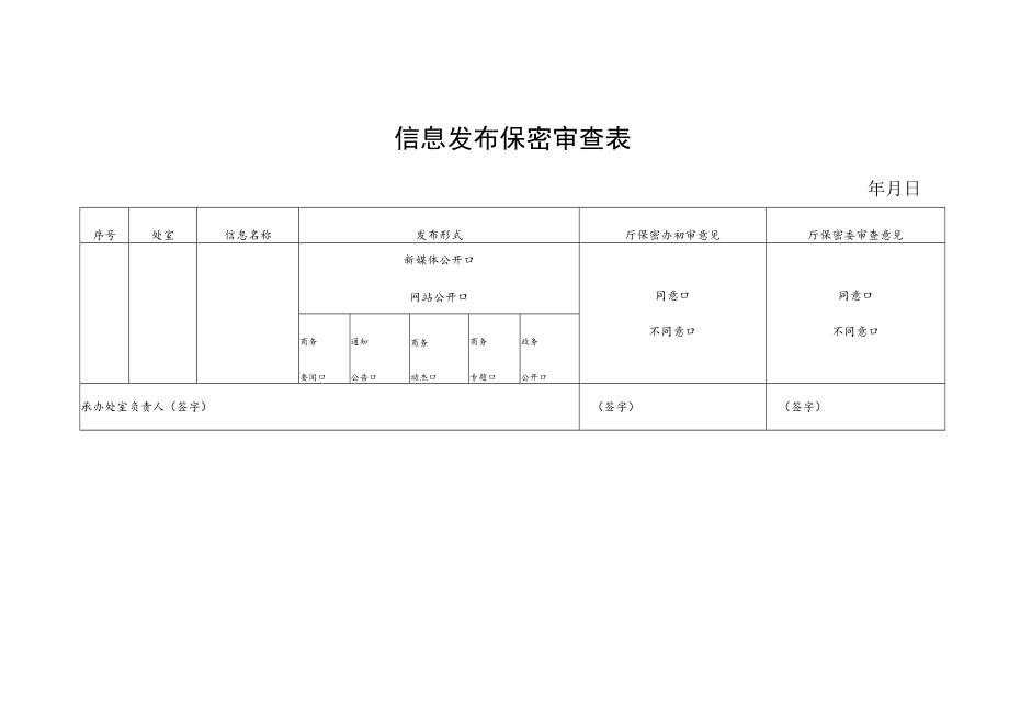 信息发布保密审查表.docx_第1页