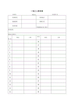 一线工人教育表.docx