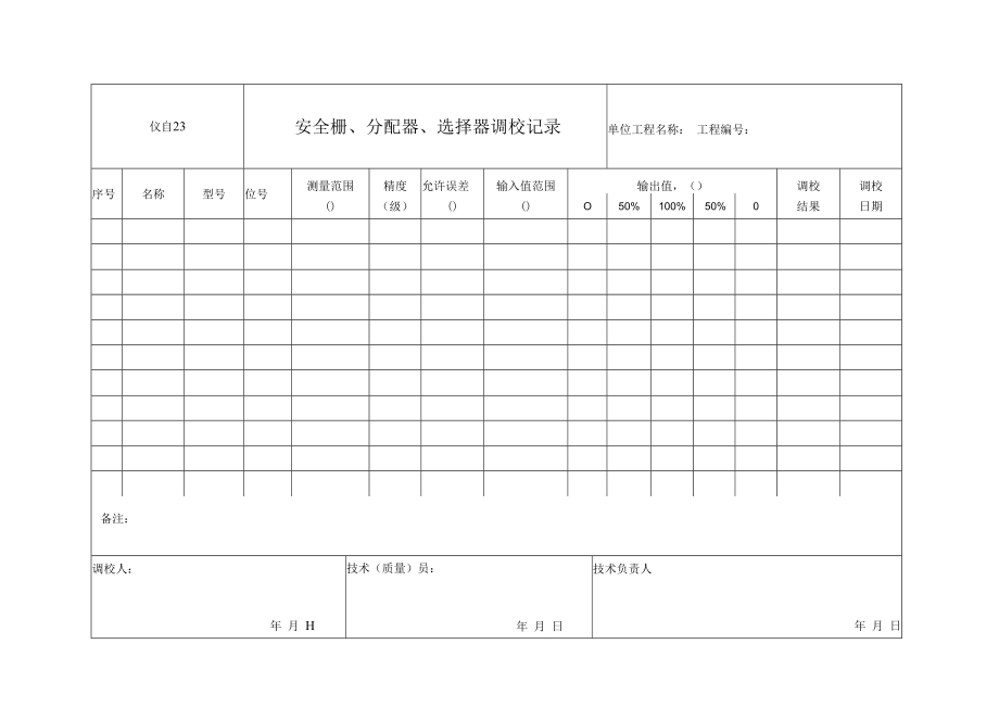 仪自23 安全栅、分配器、选择器调校记录.docx_第1页