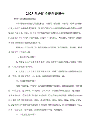 2023年合同检查自查报告.docx