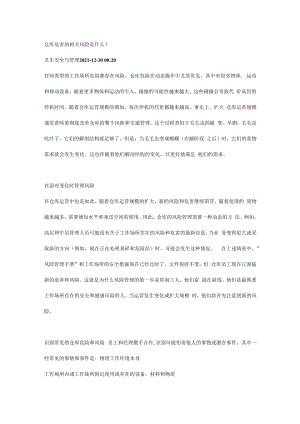仓库危害的相关风险.docx