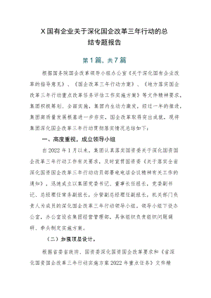 X国有企业关于深化国企改革三年行动的总结专题报告.docx