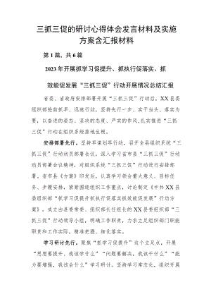 三抓三促的研讨心得体会发言材料及实施方案含汇报材料.docx