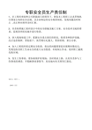 专职安全员生产责任制.docx