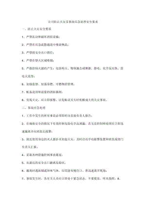公司防止火灾及事故应急处理安全要求.docx