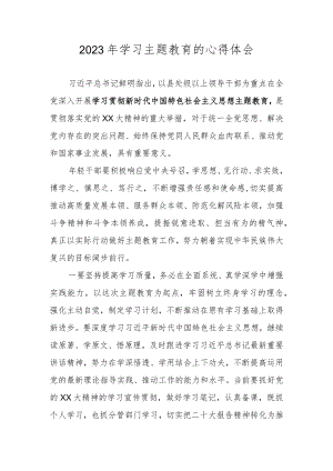2023年学习主题教育专题研讨心得体会发言材料.docx