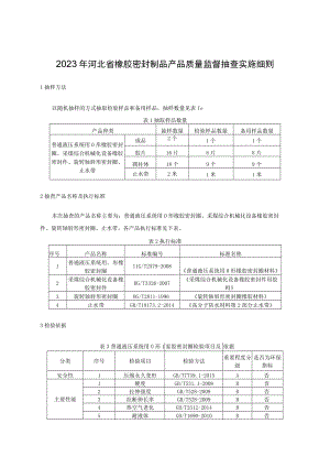 2023年河北省橡胶密封制品产品质量监督抽查实施细则.docx