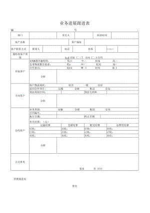 业务进展跟进表.docx