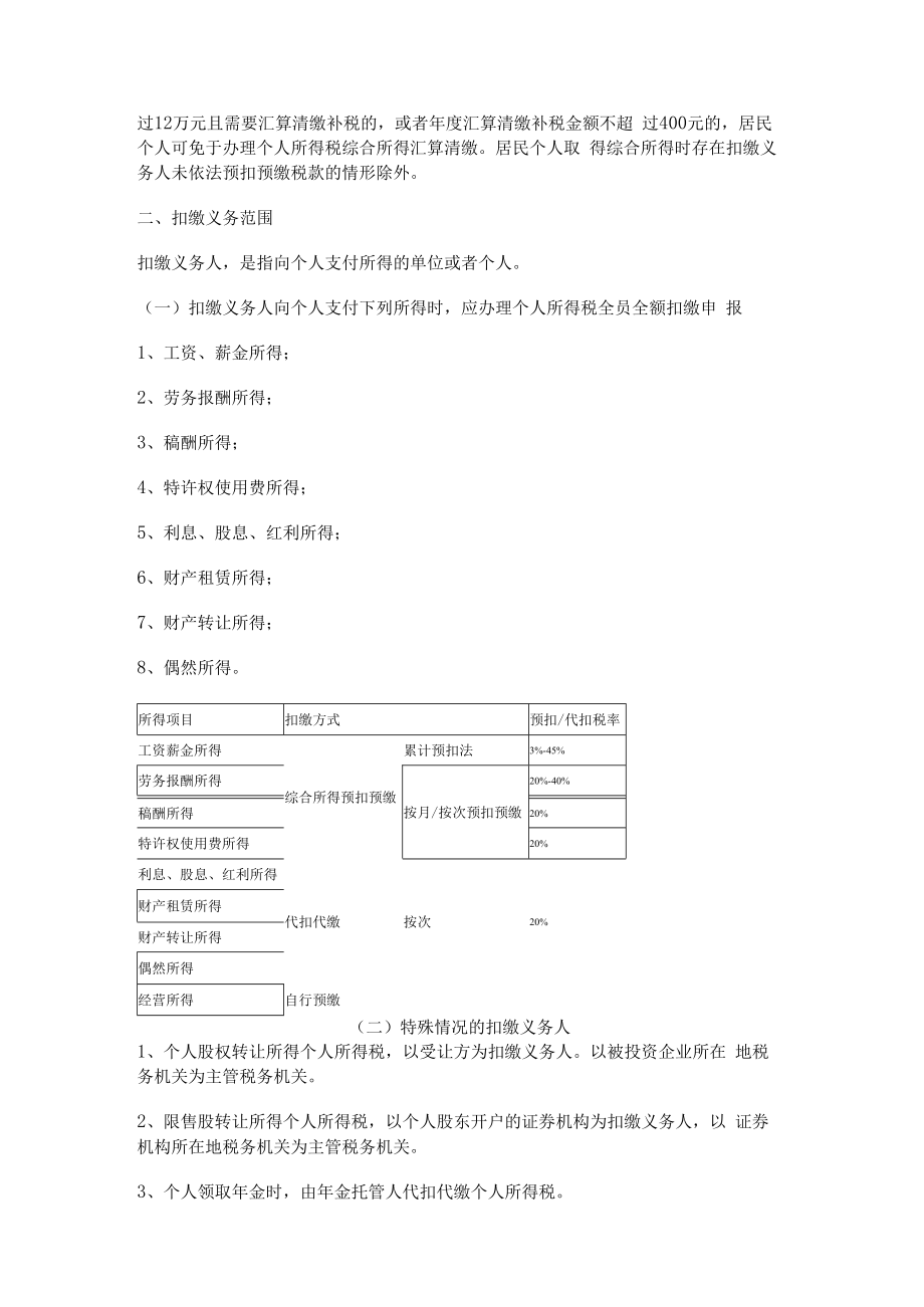 个税基本算法、特殊算法及税率表格.docx_第2页