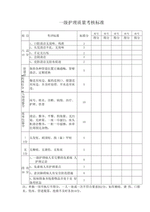 一级护理质量考核标准.docx