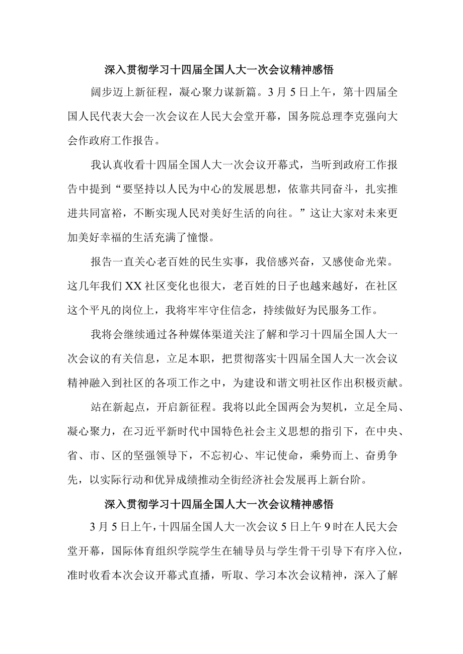 交警支队大队长深入贯彻学习十四届全国人大一次会议心得体会感悟（精编4份）.docx_第1页