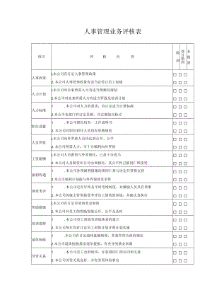 人事管理业务评核表样板.docx