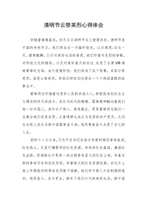 2023年清明节云祭英烈心得体会.docx