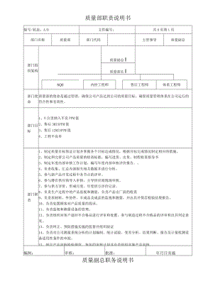 催化科技有限公司 质量部岗位说明书（汇编）.docx