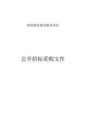 农村溪坑保洁服务项目招标文件.docx
