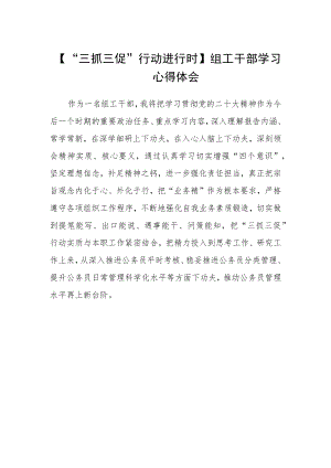 【“三抓三促”行动进行时】组工干部学习心得体会 .docx