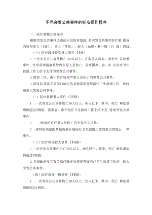不同突发公共事件的标准操作程序.docx