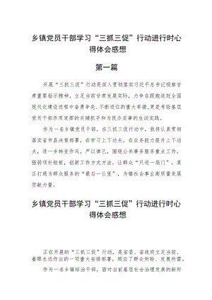 乡镇党员干部学习“三抓三促”行动进行时心得体会感想【精选六篇】.docx