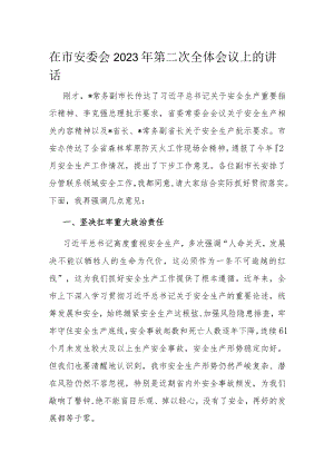 在市安委会2023年第二次全体会议上的讲话.docx