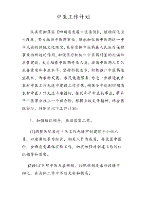 卫生院中医计划.docx