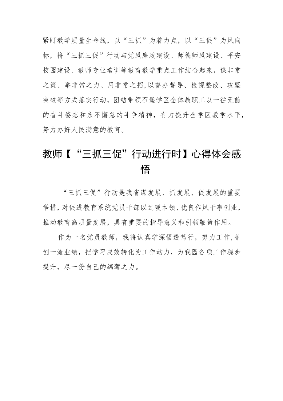 学校教师【“三抓三促”行动进行时】心得体会【精选四篇】.docx_第3页