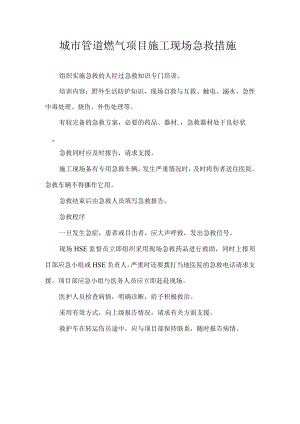 城市管道燃气项目施工现场急救措施.docx
