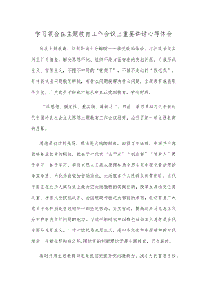 学习领会在主题教育工作会议上重要讲话心得体会.docx
