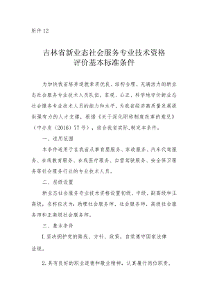 吉林省新业态社会服务专业技术资格评价基本标准条件.docx