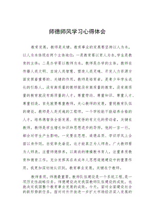 小学老师师德师风学习培训心得四篇例文.docx
