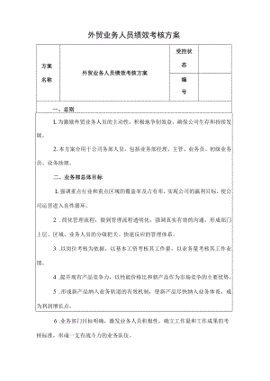 外贸业务人员绩效考核方案或提成机制.docx
