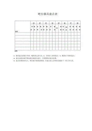 吧台器具盘点表.docx