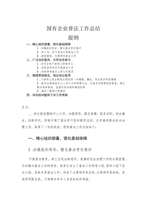 国有企业普法工作总结报告.docx