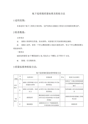 地下连续墙质量标准和检验方法.docx