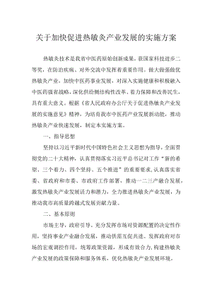 关于加快促进热敏灸产业发展的实施方案.docx