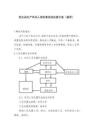 危化品生产车间人身伤害现场处置方案（通用）.docx
