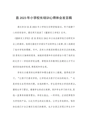 县2023年小学校长培训心得体会发言稿四篇.docx