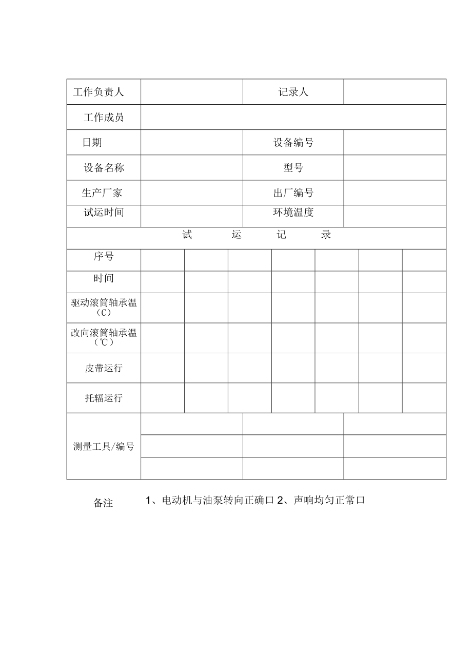 固定带式输送机检修作业技术记录表.docx_第3页