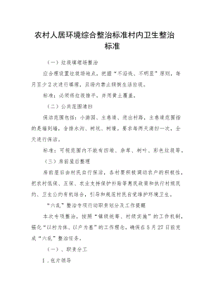 农村人居环境综合整治标准村内卫生整治标准.docx