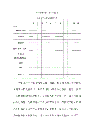 园林绿化养护工作计划方案.docx