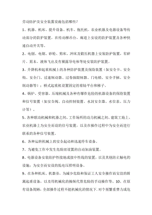 劳动防护及安全装置设施.docx
