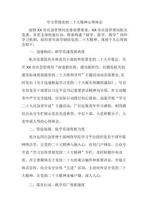 应急管理宣传科党员干部学习贯彻党的二十大精神个人心得体会 汇编4份.docx