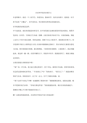 在家和学校的表现作文.docx