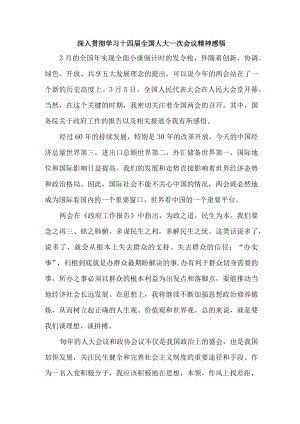 学校教师党员干部深入贯彻学习十四届全国人大一次会议精神心得感悟 （汇编5份）.docx