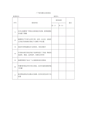 厂平面布置安全检查表.docx